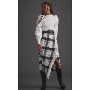 Anthropologie Plaid Midi Skirt